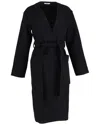 Celine Belted Coat In Black