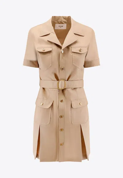 Celine Belted Mini Shirt Dress