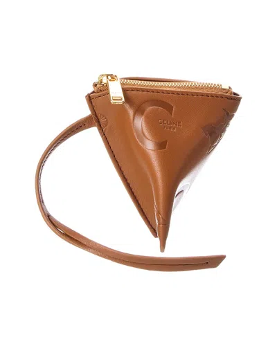 Celine Berlingot Leather Charm In Brown