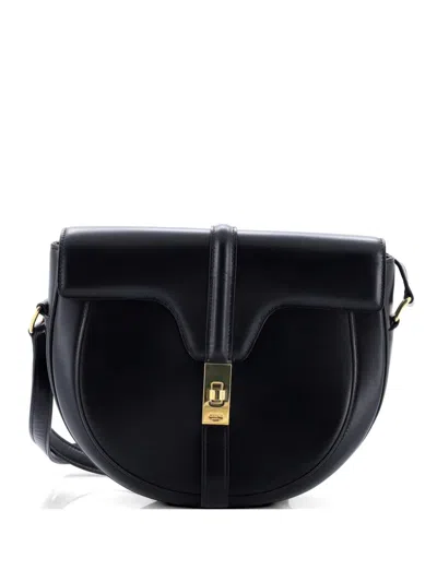 Pre-owned Celine Besace 16 Bag Smooth Calfskin Medium Crossbody Bag In Black