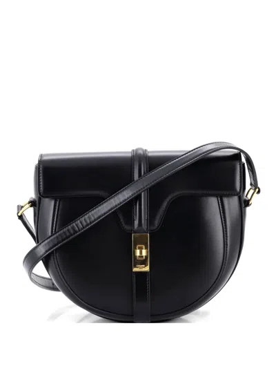 Pre-owned Celine Besace 16 Bag Smooth Calfskin Medium Crossbody Bag In Black