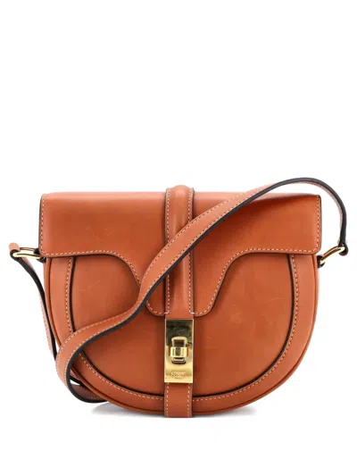 Pre-owned Celine Besace 16 Bag Smooth Calfskin Medium Crossbody Bag In Brown