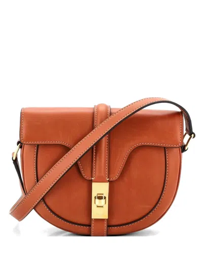 Pre-owned Celine Besace 16 Bag Smooth Calfskin Small Crossbody Bag In Brown