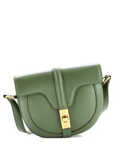 Pre-owned Celine Besace 16 Bag Smooth Calfskin Small Crossbody Bag In Green