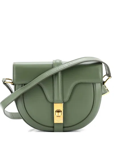 Pre-owned Celine Besace 16 Bag Smooth Calfskin Small Crossbody Bag In Green