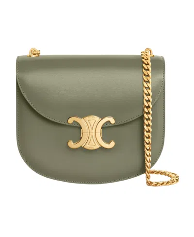 Celine Besace Clea Chain Shoulder Bag In Green