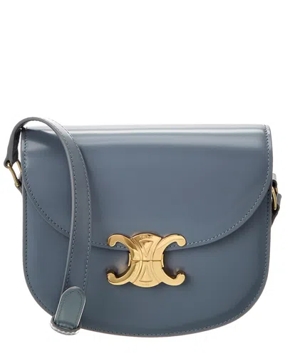 Celine Besace Clea Leather Shoulder Bag In Blue