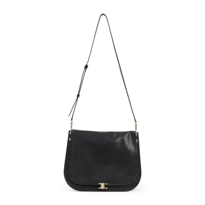 Celine Besace Soft Triomphe Handbag Women In Black