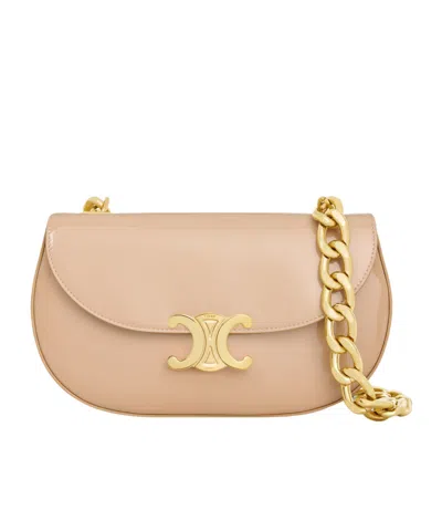 Celine Besace Talulah Chain Crossbody Bag In Oat-beige