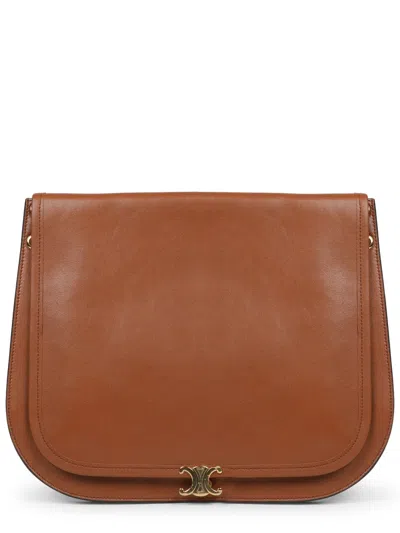 Celine Besace Triomphe Shoulder Bag In Brown