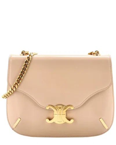 Celine Besace Triomphe Shoulder Bag Smooth Small (authentic Pre-loved) In Neutral