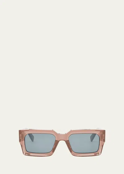Celine Beveled Acetate Rectangle Sunglasses In Pnko