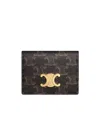 Celine Bi-fold Card Holder In Triomphe Canvas In Brown