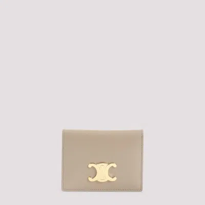 Celine Bi-fold Credit Card Case In Neutral