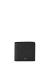 Celine Luxurious Mini Bi-fold Wallet In Black Grained Calfskin