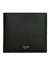 Celine Bi-fold Wallet In Grained Calfskin Black In Black
