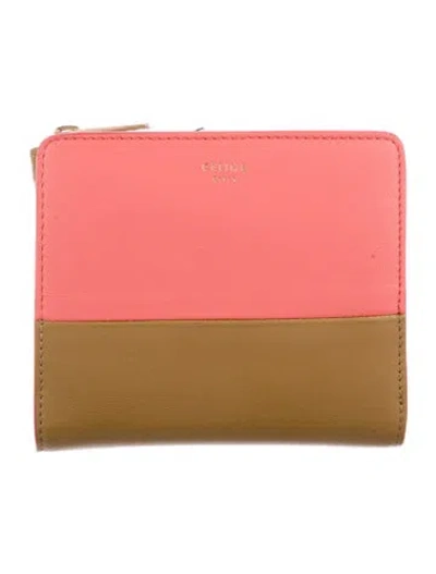 Pre-owned Celine Bicolor Compact Wallet Leather Compact Wallet In Multi