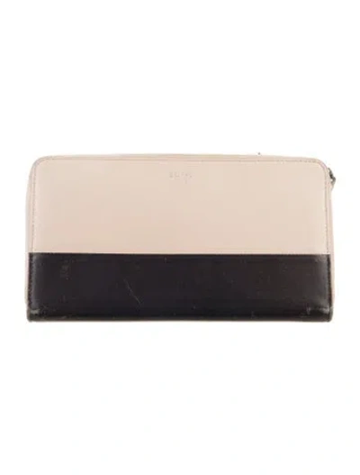 Pre-owned Celine Bicolor Continental Wallet Leather Continental Wallet In Neutral
