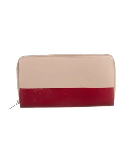 Pre-owned Celine Bicolor Wallet Leather Continental Wallet In Neutral