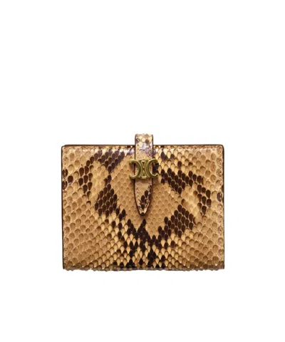 Celine Bi-fold Card Holder In Animal Print