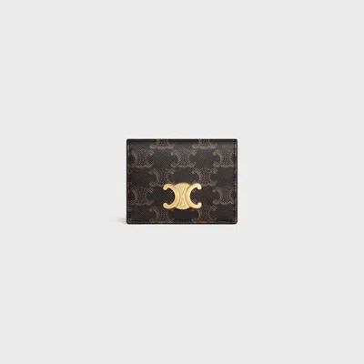 Celine Bifold Card Holder In Tan