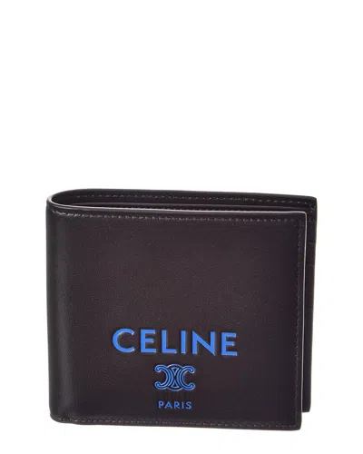 Celine Bifold Leather Card Holder In Black