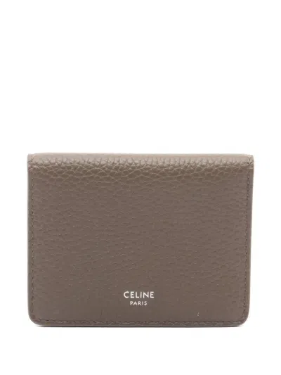 Pre-owned Celine Bifold Leather Card Holder In Brown