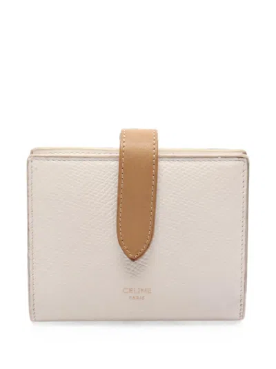 Pre-owned Celine Bi-fold Strap Wallet In Neutral