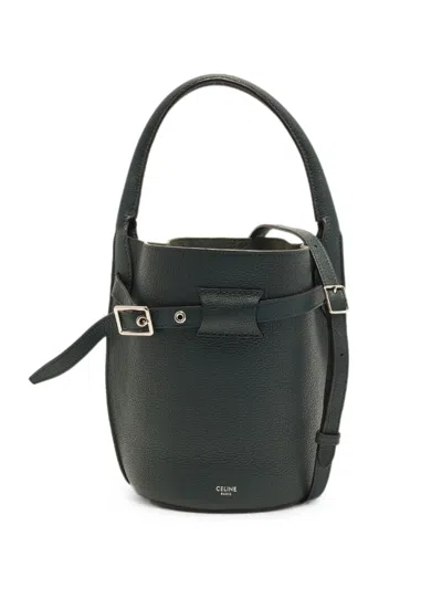 Celine Big Bag Belted Bucket Bag In Green