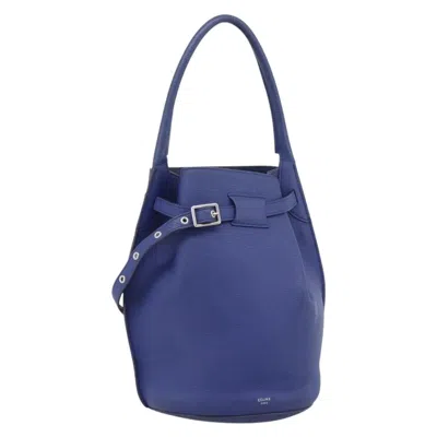 Pre-owned Celine Big Bag Bucket Leather Blue Leather Handbag ()