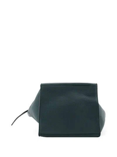 Pre-owned Celine Big Bag Grained Calfskin Small Satchel In Green