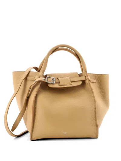 Pre-owned Celine Big Bag Grained Calfskin Small Satchel In Neutral