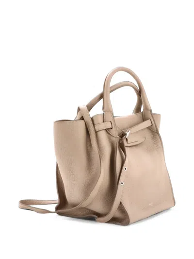 Pre-owned Celine Big Bag Grained Calfskin Small Satchel In Neutrals