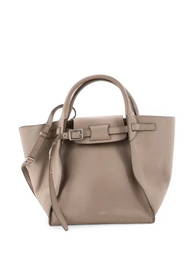 Pre-owned Celine Big Bag Grained Calfskin Small Satchel In Neutrals