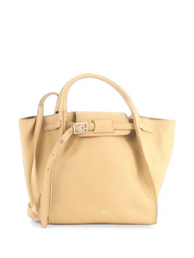 Pre-owned Celine Big Bag Grained Calfskin Small Satchel In Neutrals