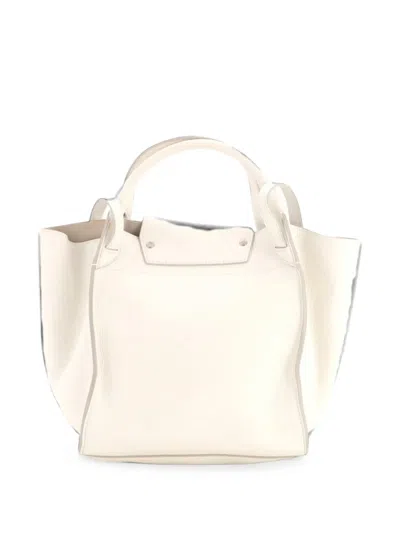 Pre-owned Celine Big Bag Grained Calfskin Small Satchel In White