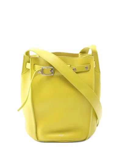 Pre-owned Celine Big Bag Leather Bucket Bag In Yellow