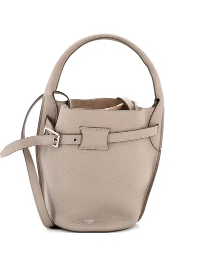Pre-owned Celine Big Bag Leather Nano Bucket Bag In Neutral