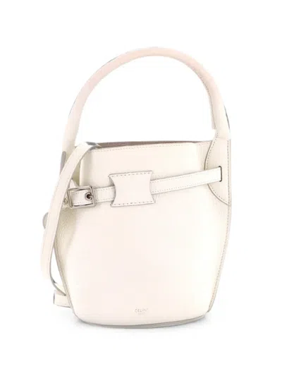 Pre-owned Celine Big Bag Leather Nano Bucket Bag In Neutral