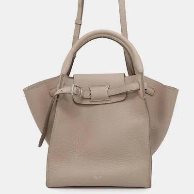 Pre-owned Celine Big Bag Light Taupe Calf Leather Small Size Bag In Brown