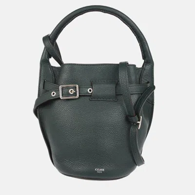 Pre-owned Celine Big Bag Nano Green Leather Bucket Handbag