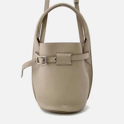 Pre-owned Celine Big Beige Leather Nano 2way Bucket Bag In Sand