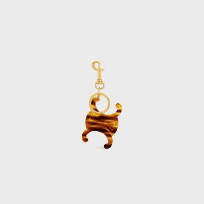 Celine Large Triomphe Keyring Charm In Acetate In 19ts