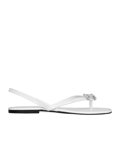 Celine Biki Sandal In Calfskin In White