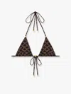 Celine Bikini Top With Triomphe Print In Brown
