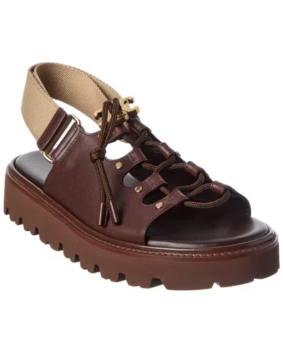 Celine Billie Leather Sandal In Brown