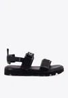 Celine Toe Flat Sole Buckle Detailing Sandals In Black