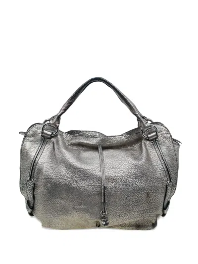 Pre-owned Celine Bittersweet Hobo Metallic Leather Bag In Gray