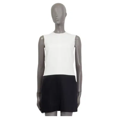 Pre-owned Celine Black & White Viscose Colorblock Sleeveless Shift Dress 34 Xxs