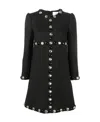 Celine Black Beaded Long-sleeved Dress In Black
